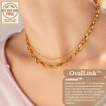 OvalLink™ Textured Oval Chain Necklace | Modern Everyday Layering Chain in Gold & Silver