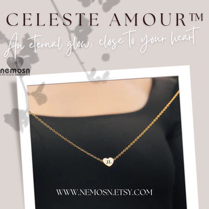 HeartGleam™ Engravable Heart Necklace – Personalized Initial Pendant for Women | Minimalist Gold & Silver Chain | NEMOSN