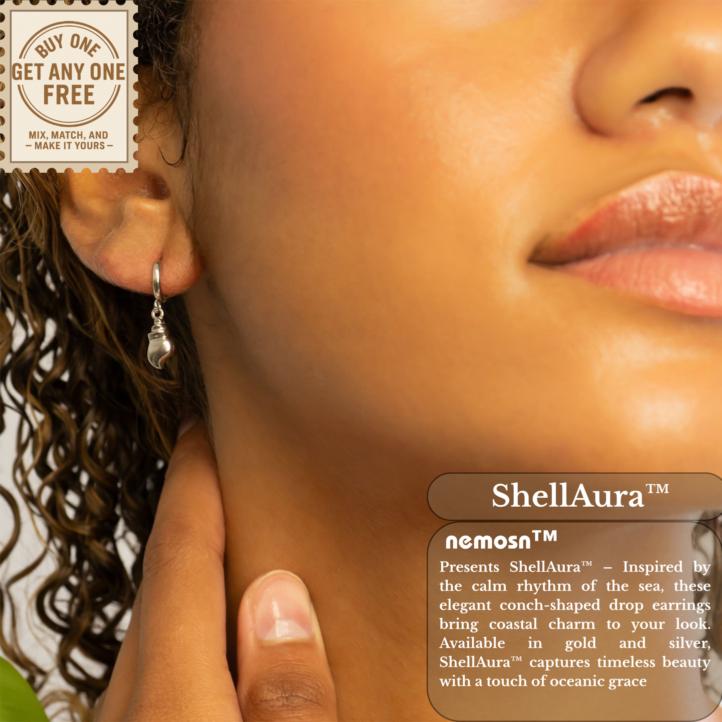 ShellAura™ Coastal Charm Hoop Earrings – 18K Gold & Silver Plated Seashell Dangle Jewelry | Nemosn™ Ocean-Inspired Collection