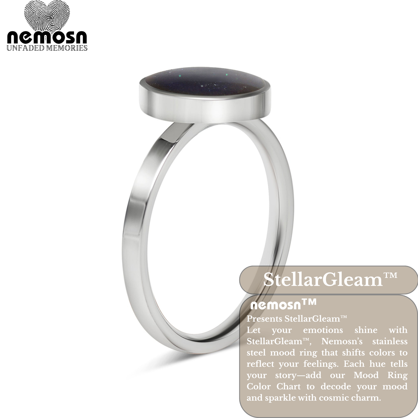 StellarGleam™ Mood Ring – Color Changing Stainless Steel Emotion Ring