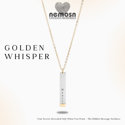 GoldenWhisper™ – Hidden Message Engravable Necklace