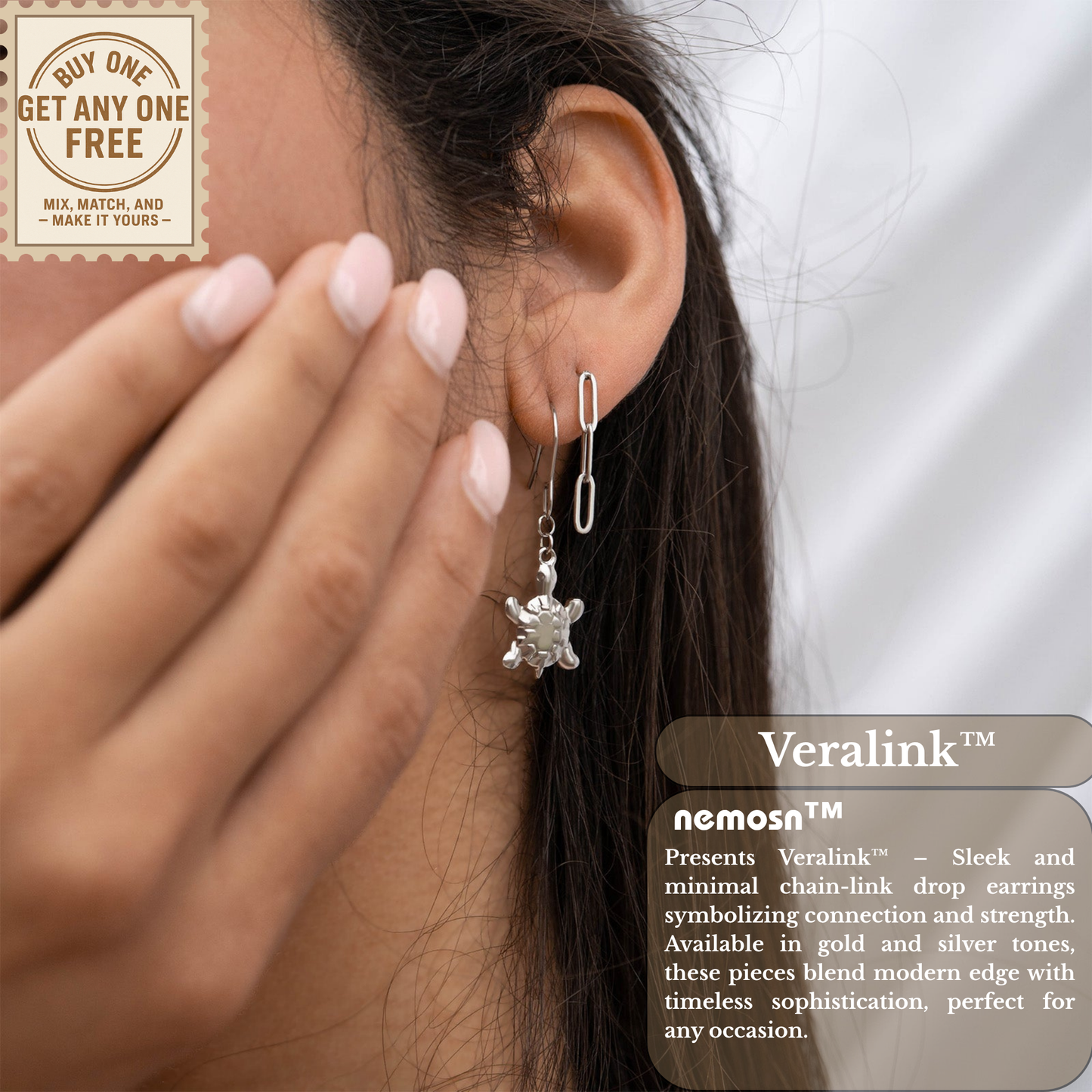 Veralink™ Paperclip Chain Drop Earrings | Minimalist Modern Link Earrings in Gold & Silver