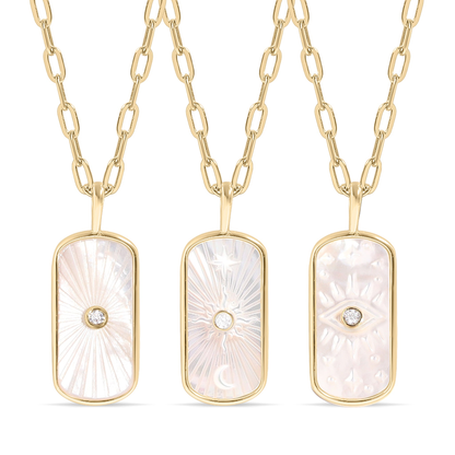 NovaCharm™ Celestial Pendant Necklace – Star & Moon, Sunburst, and Evil Eye Designs in 18K Gold | Nemosn™ Radiance Collection