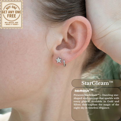 StarGleam™ Crystal Star Stud Earrings – 18K Gold & Silver Plated Dainty Sparkle Jewelry for Women | Nemosn™ Celestial-Inspired Collection