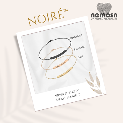 LunaBand™ Engravable Bar Bracelet – Personalized Name or Date Bracelet for Women | Minimalist Chain in Gold, Rose Gold & Silver | NEMOSN
