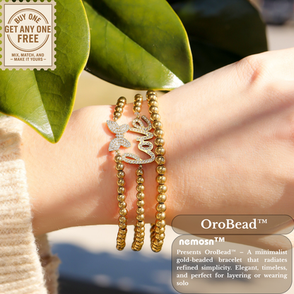 OroBead™ 18K Gold Beaded Bracelet – Available in 4mm, 5mm, 6mm & 8mm | Nemosn™ Minimal Luxe Jewelry