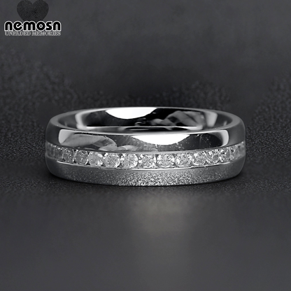 LumaBand™ — Polished Comfort-Fit Ring with Channel-Set Stones
