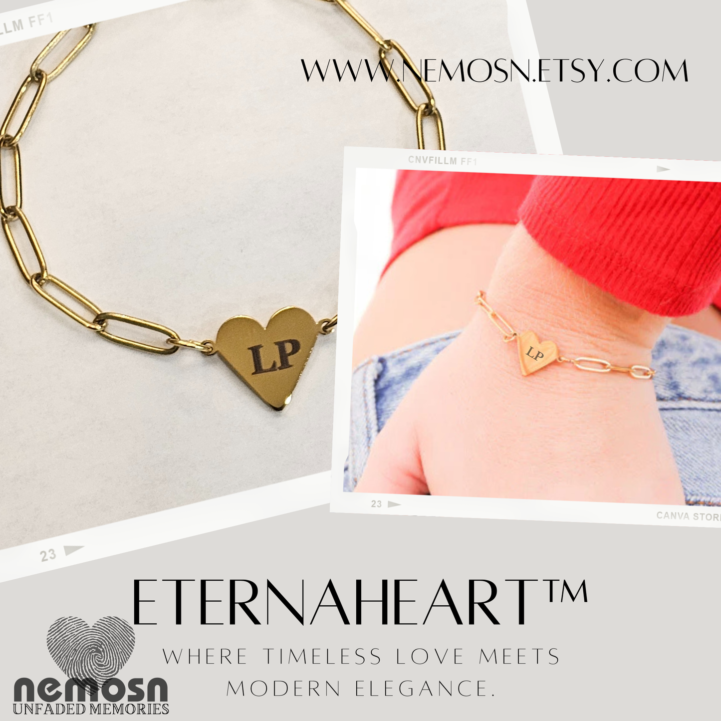 LinkHeart™ – Custom Engravable Heart Bracelet
