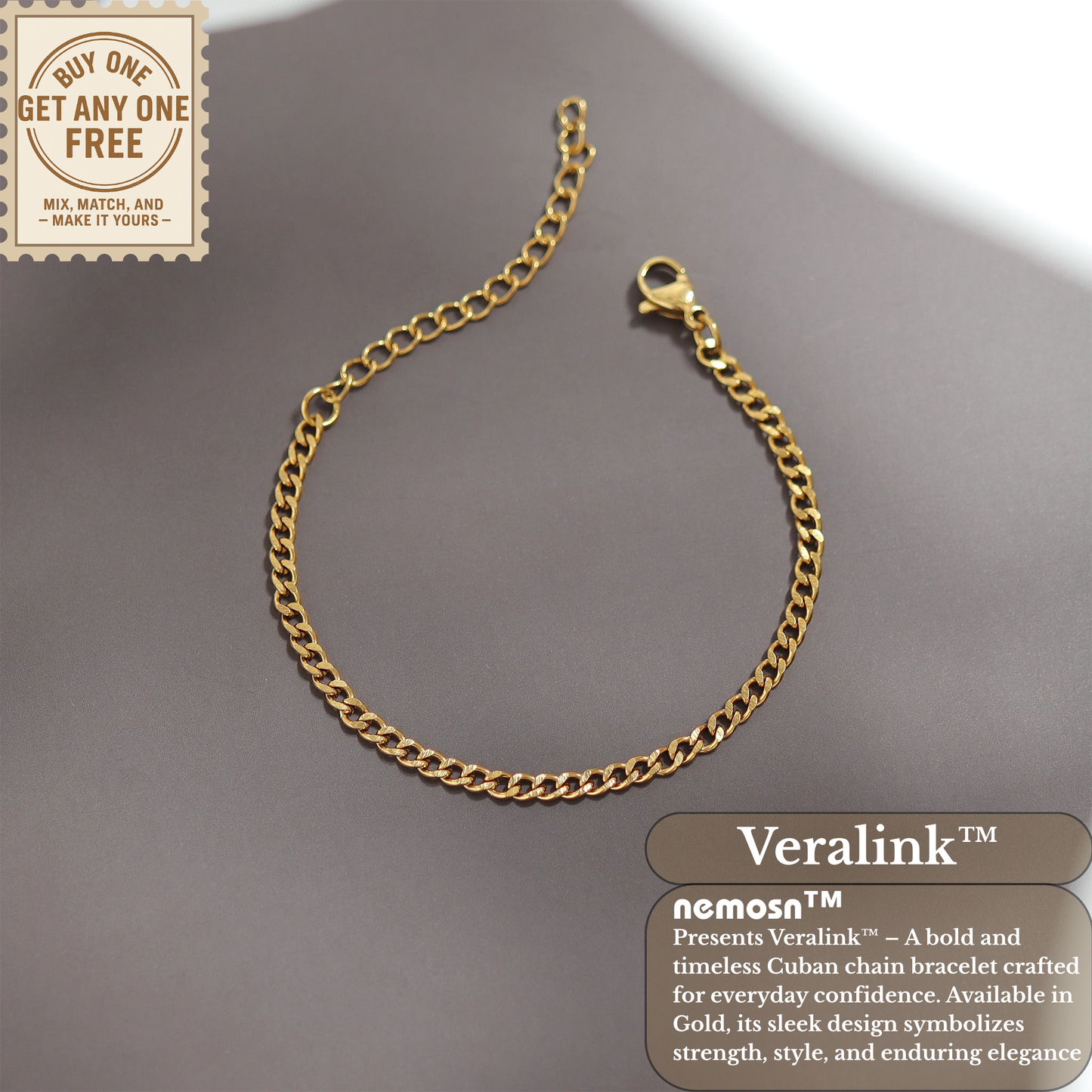Veralink™ Classic Cuban Chain Bracelet – Bold to Minimal Style (3mm–16mm) | Gold & Silver Options