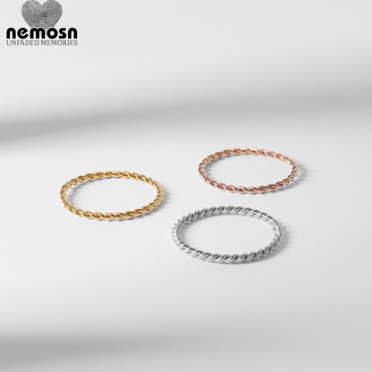 TwineLuxe™ — Minimalist Twisted Stackable Ring in Gold, Silver & Rose Gold