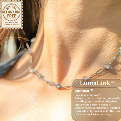 LumaLink™ Dainty Crystal Paperclip Chain Necklace | Minimalist Everyday Layering Jewelry
