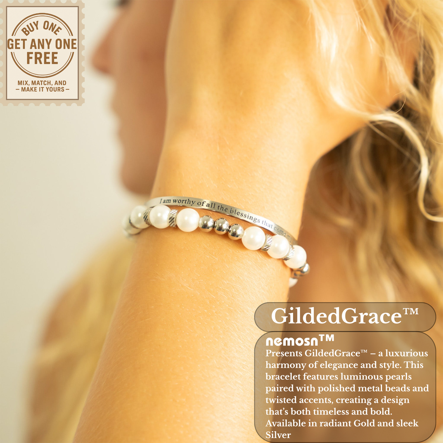 GildedGrace™ Pearl & Metal Accent Bracelet – Luxe Minimalist Jewelry (Gold & Silver Options)