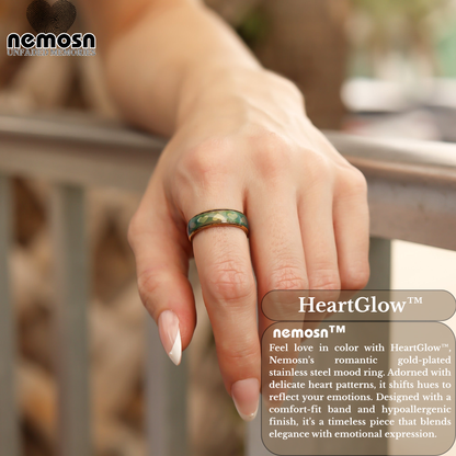 HeartGlow™ – Gold Mood Ring | Color Changing Stainless Steel Love Ring