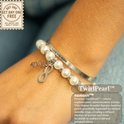 TwirlPearl™ Elegant Twisted Spacer Pearl Bracelet – Classic White Pearls, Tarnish-Free, Adjustable Fit