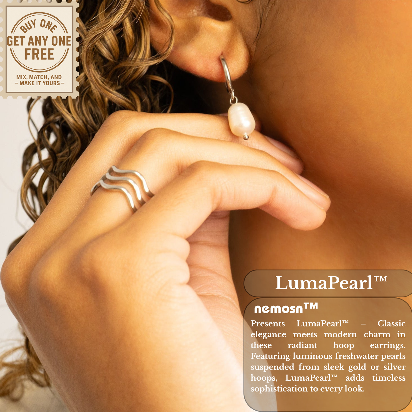 LumaPearl™ Classic Drop Pearl Hoop Earrings – 18K Gold & Silver Plated Minimalist Elegance | Nemosn™ Timeless Collection