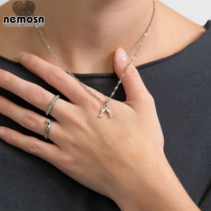 ToastLuxe™ – Champagne Glass Pendant in Gold & Silver | Celebration Charm for Bracelets & Necklaces by Nemosn