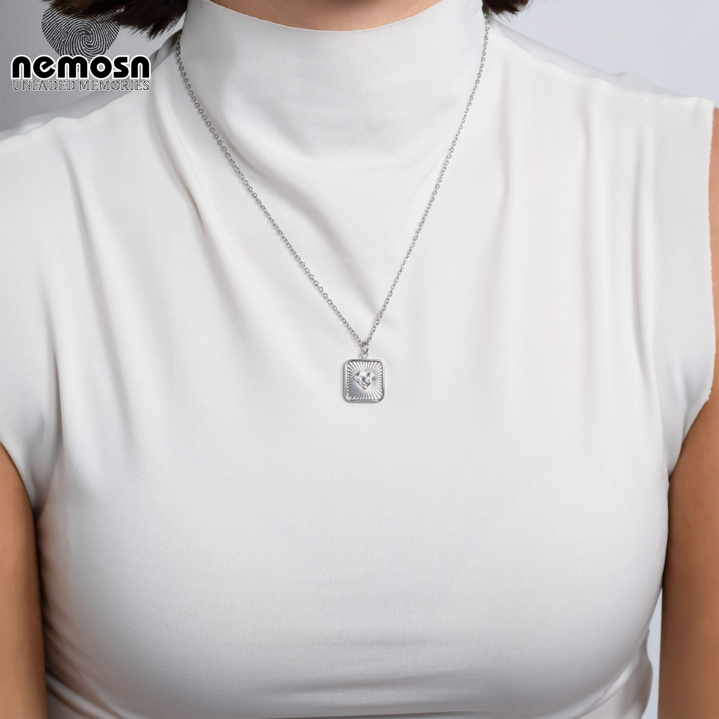 HeartRay™ – Radiant Heart Pendant in 18K Gold & Silver Finish