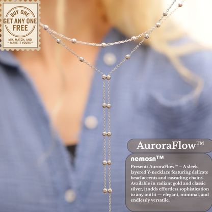 AuroraFlow™ Layered Y-Drop Necklace – Delicate Shine & Elegant Drape (Gold & Silver Options)