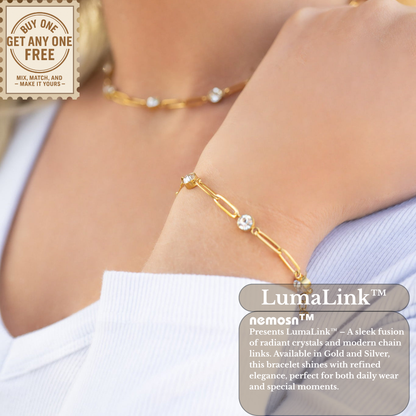 LumaLink™ Crystal Paperclip Chain Bracelet – Adjustable Gold & Silver Bracelet | Minimalist Everyday Jewelry Gift for Her