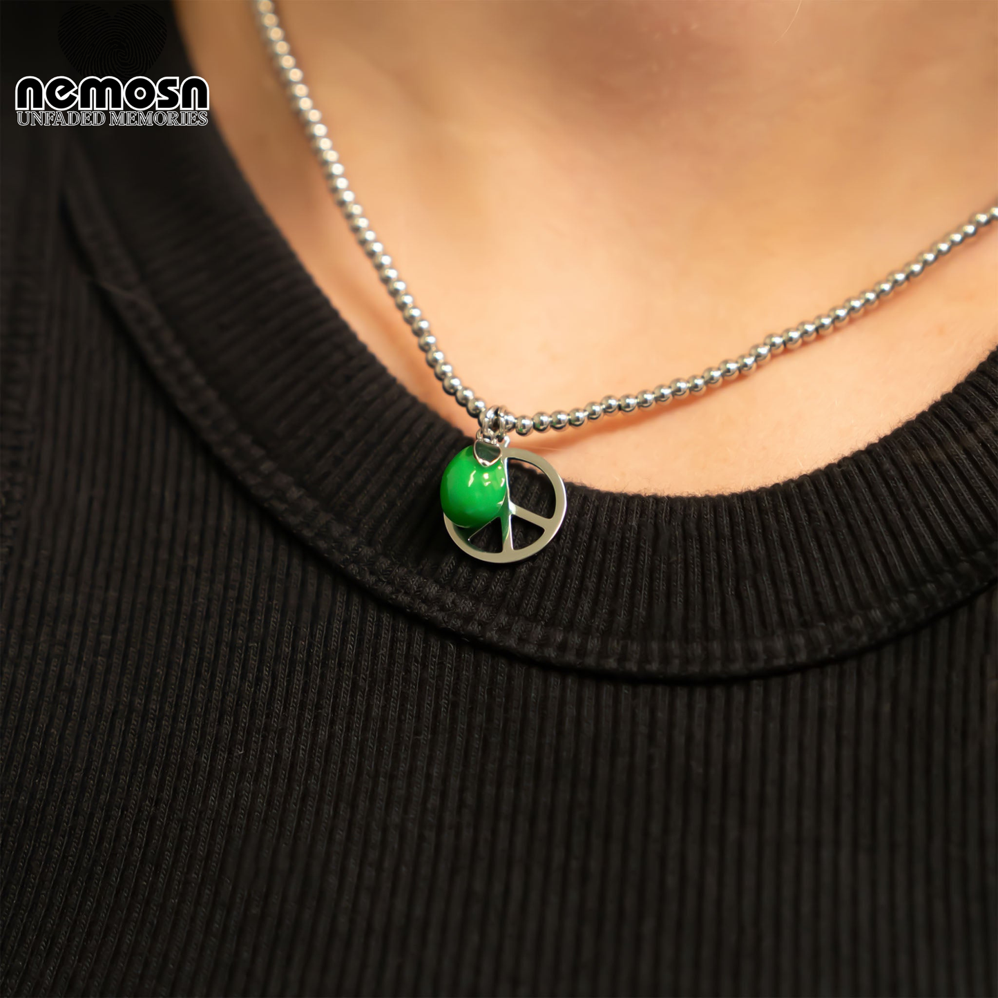 OliveGlow™ – Green Enamel Olive Pendant in Gold & Silver | Minimal Fruit Charm Necklace by Nemosn