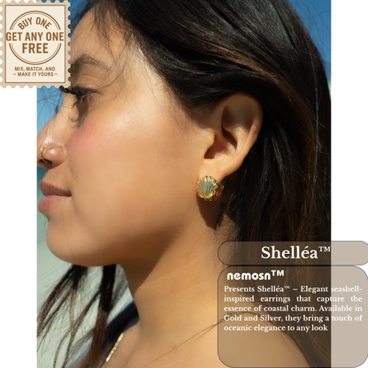 Shelléa™ Seashell Hoop Earrings – 18K Gold & Silver Plated Ocean-Inspired Jewelry for Women | Nemosn™ Elegant Summer Gift