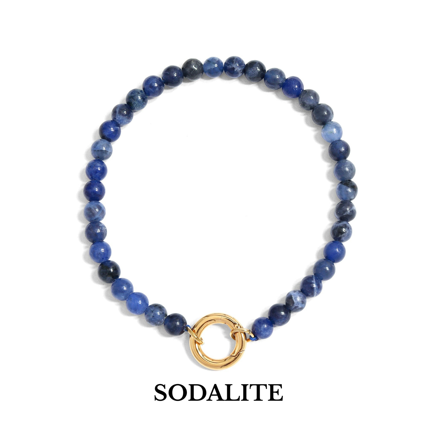 Veralink™ Gemstone Beaded Bracelet with Gold Link Accent | Natural Stone Bracelet in Picture Jasper, Amazonite, Howlite, Turquoise & Sodalite