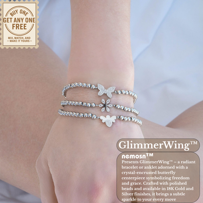 GlimmerWing™ Butterfly Beaded Bracelet – Gold & Silver Dainty Bracelet | Everyday Wear Jewelry Gift for Her