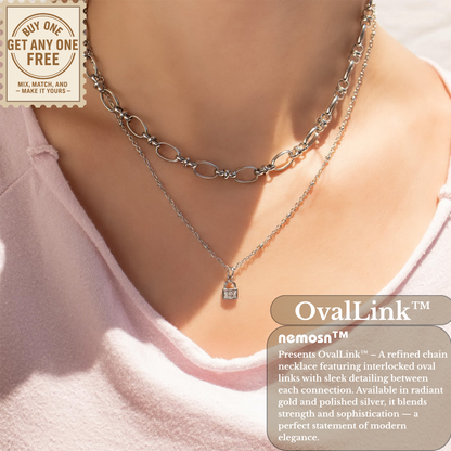 OvalLink™ Textured Oval Chain Necklace | Modern Everyday Layering Chain in Gold & Silver