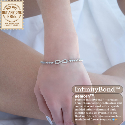 InfinityBond™ Beaded Infinity Bracelet – Adjustable Stainless Steel Bracelet in Gold & Silver | Everyday Wear Jewelry Gift for Her
