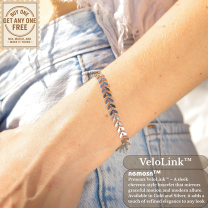 VeloLink™ Chevron Chain Bracelet – Sleek, Modern & Adjustable (Gold & Silver Options)