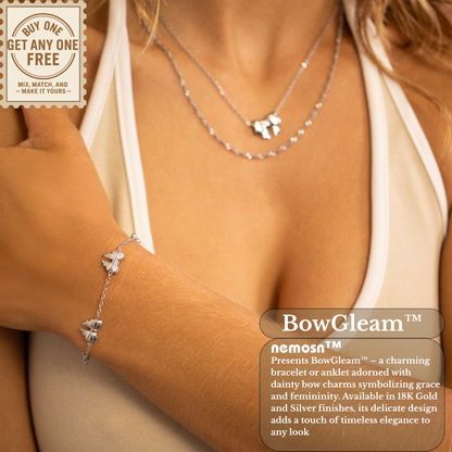 BowGleam™ Dainty Bow Chain Bracelet – Adjustable Gold & Silver Bracelet | Cute Minimalist Jewelry Gift for Her
