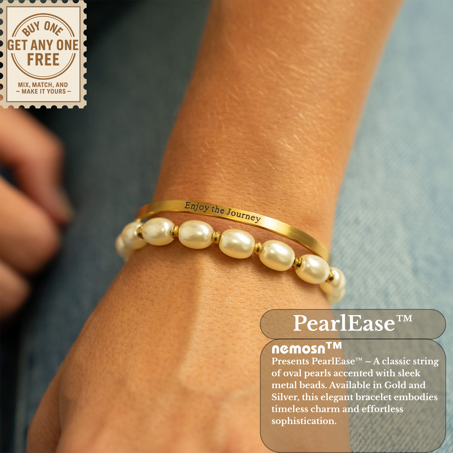 PearlEase™ Smooth Oval Pearl Bracelet – Effortless Everyday Elegance (Gold & Silver Options)