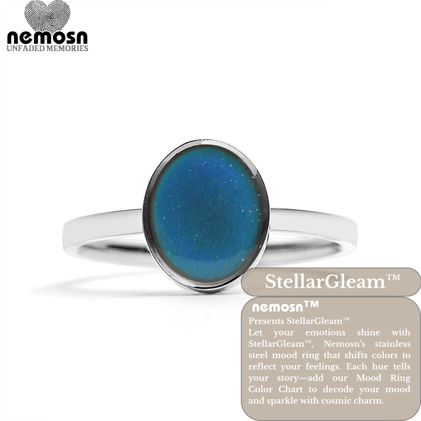 StellarGleam™ Mood Ring – Color Changing Stainless Steel Emotion Ring