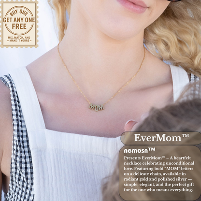 EverMom™ Minimalist MOM Letter Necklace | Meaningful Gift for Mothers | Gold & Silver