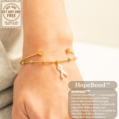 HopeBond™ Awareness Ribbon Adjustable Bracelet – Support, Strength & Solidarity (Gold & Silver Options)