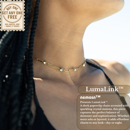 LumaLink™ Dainty Crystal Paperclip Chain Necklace | Minimalist Everyday Layering Jewelry