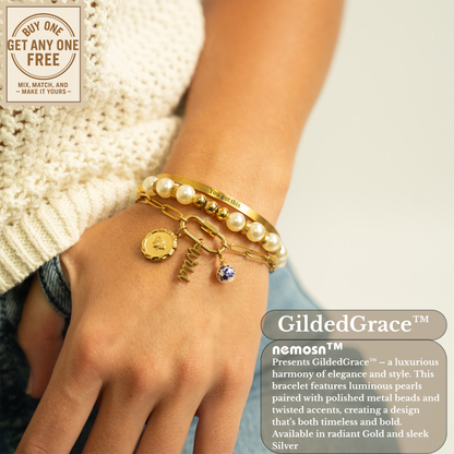 GildedGrace™ Pearl & Metal Accent Bracelet – Luxe Minimalist Jewelry (Gold & Silver Options)