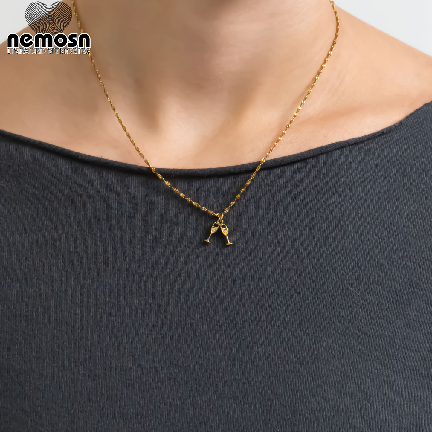 ToastLuxe™ – Champagne Glass Pendant in Gold & Silver | Celebration Charm for Bracelets & Necklaces by Nemosn