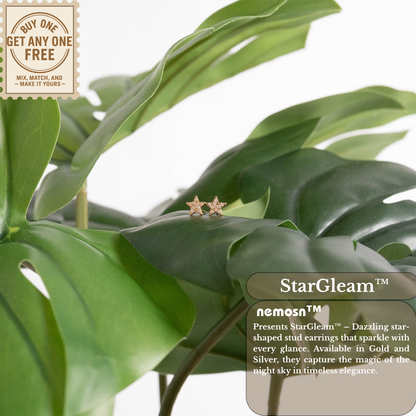 StarGleam™ Crystal Star Stud Earrings – 18K Gold & Silver Plated Dainty Sparkle Jewelry for Women | Nemosn™ Celestial-Inspired Collection
