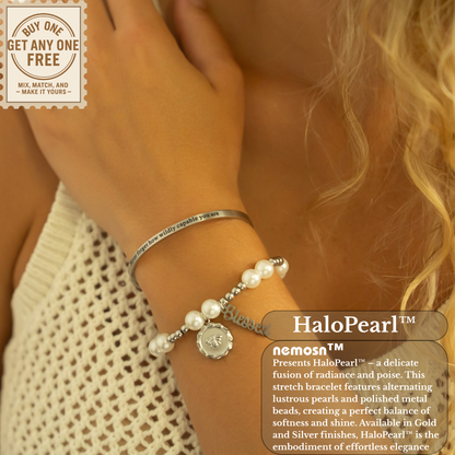 HaloPearl™ Elegant Pearl & Metal Bead Bracelet – Minimalist Luxury Jewelry (Gold & Silver Options)