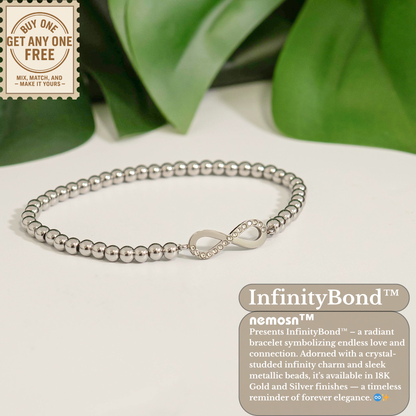 InfinityBond™ Beaded Infinity Bracelet – Adjustable Stainless Steel Bracelet in Gold & Silver | Everyday Wear Jewelry Gift for Her
