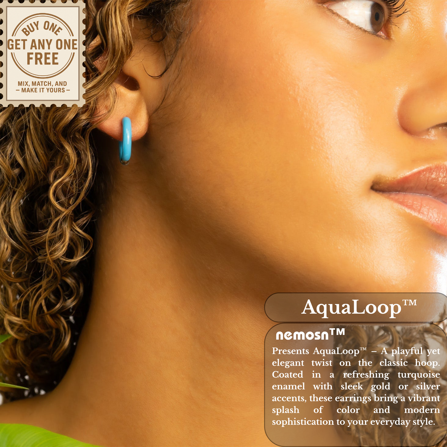 AquaLoop™ Vibrant Enamel Hoop Earrings – Ocean Blue 18K Gold & Silver Plated Hoops | Nemosn™ Coastal Chic Collection