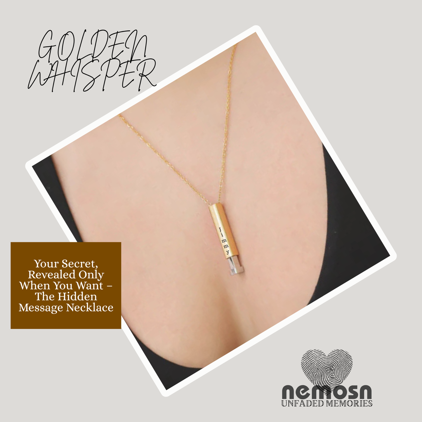 GoldenWhisper™ – Hidden Message Engravable Necklace