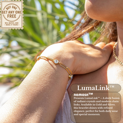 LumaLink™ Crystal Paperclip Chain Bracelet – Adjustable Gold & Silver Bracelet | Minimalist Everyday Jewelry Gift for Her