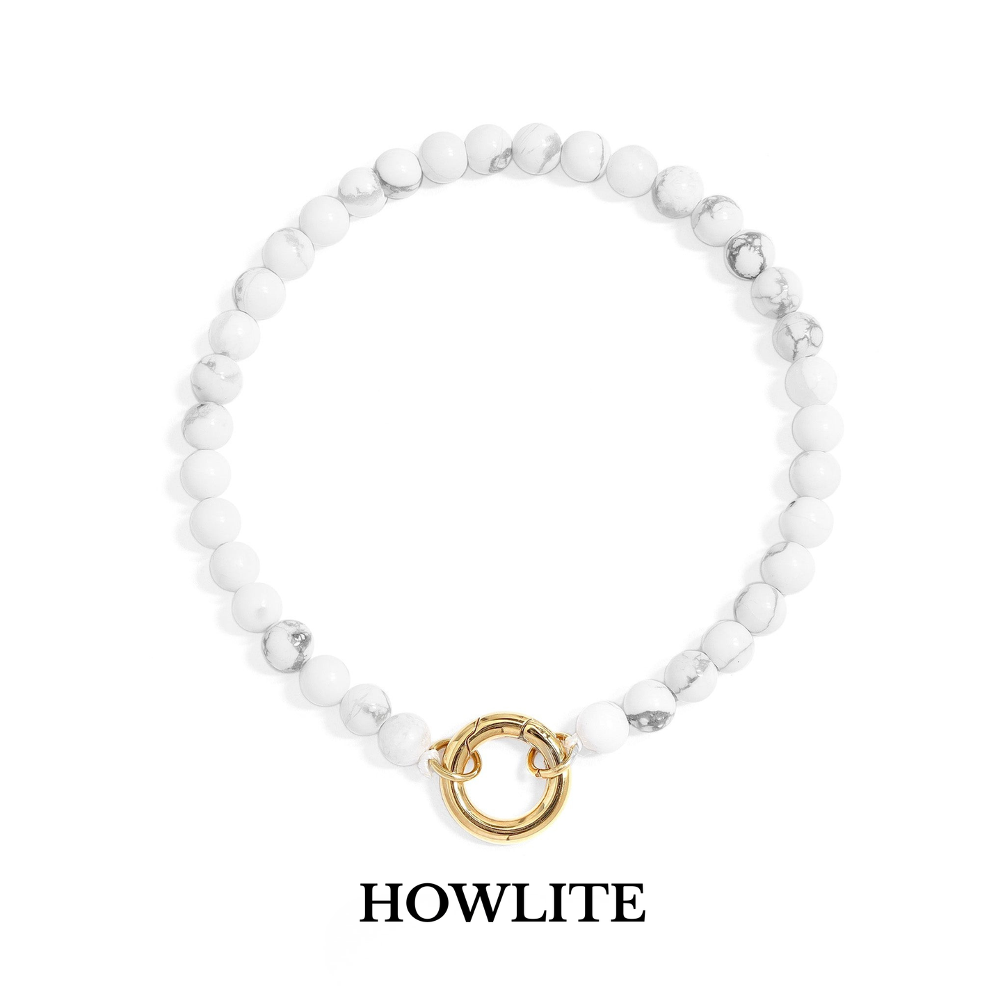 Veralink™ Gemstone Beaded Bracelet with Gold Link Accent | Natural Stone Bracelet in Picture Jasper, Amazonite, Howlite, Turquoise & Sodalite