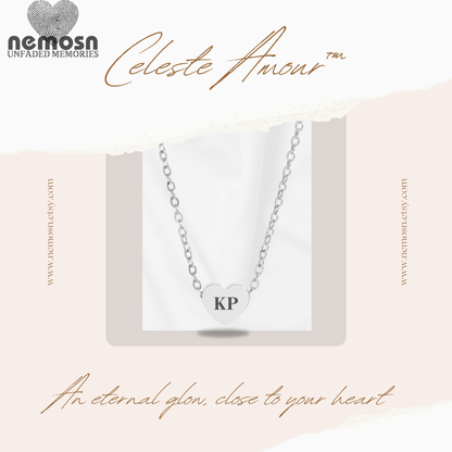 HeartGleam™ Engravable Heart Necklace – Personalized Initial Pendant for Women | Minimalist Gold & Silver Chain | NEMOSN