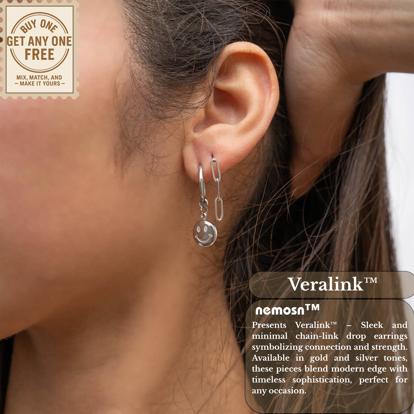 Veralink™ Paperclip Chain Drop Earrings | Minimalist Modern Link Earrings in Gold & Silver