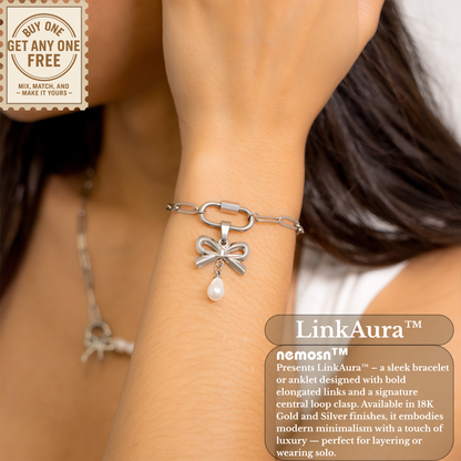 LinkAura™ Paperclip Chain Bracelet with Lock Charm – Adjustable Gold & Silver Bracelet | Minimalist Everyday Jewelry Gift for Her