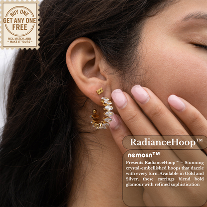 RadianceHoop™ Crystal-Encrusted Hoop Earrings – 18K Gold & Silver Plated Sparkling Statement Jewelry for Women | Nemosn™ Luxury Gift for Every Occasion