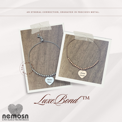 HeartLuxe™ – Custom Engravable Heart Charm Bracelet